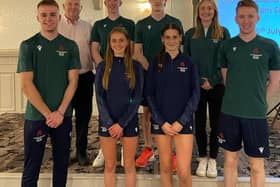 The Team NI Youth Commonwealth Games squad which will travel to Trinidad and Tobago next week with coach Amy Foster (top right, back row). PIC: Commonwealth Games Northern Ireland