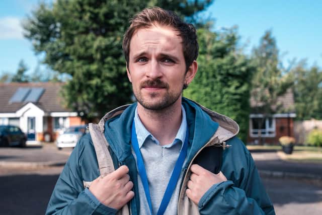 Vittorio Angelone as he appears in forthcoming BBC NI sitcom 'Rewarding'. The broadcaster is now 'actively considering' a storm around the comedian after his joke about rape. Photo: Conker Pictures/Peter Marley/BBC