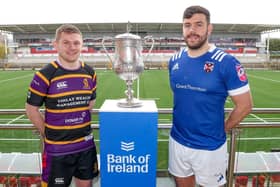 Instonians captain Mark Keane (left) and Queen's captain Alexander Clarke are hoping to secure the coveted Senior Cup silverware in the final at Kingspan Stadium