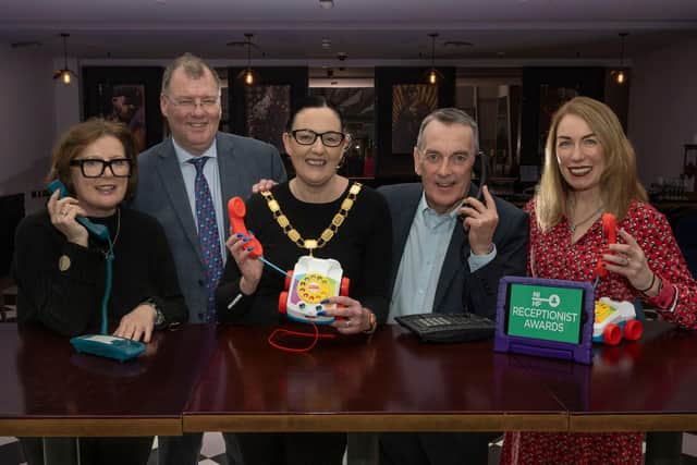 L-R Clio O’Gara, Country Manager Ireland at Guestline; Stephen Gillespie, Director of Business and Culture at Derry City and Strabane District Council; Vicky Green, President of the Northern Ireland Hotels Federation; David Anderson, Customer Experience Director at insight6 and Eimear Callaghan, Head of Industry Development at Tourism Northern Ireland.