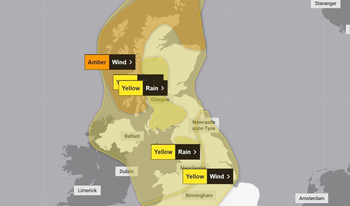 Storm Jocelyn: Public to 'consider if your journey is necessary' and 'be aware of the risk of fallen trees'