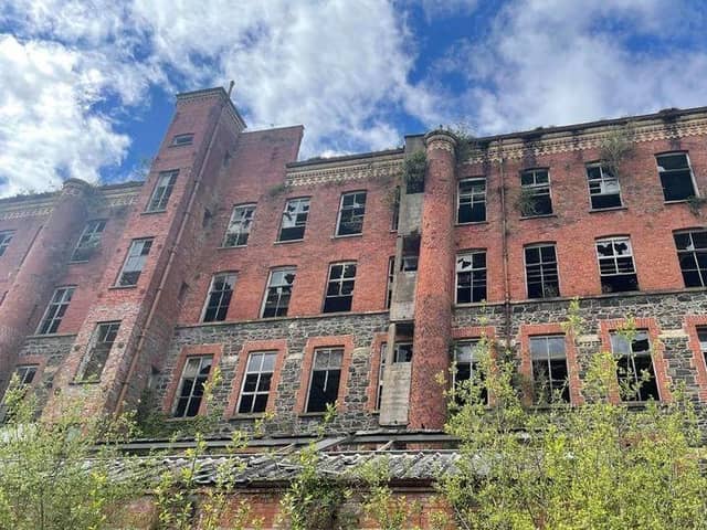 Lisburn's Hilden Mill after a fire ripped through the complex in 2021