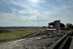 A general view of the derelict grounds of the Casement Park stadium
