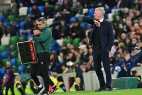 Northern Ireland manager Michael O'Neill pictured during last night's defeat to Slovenia at Windsor Park