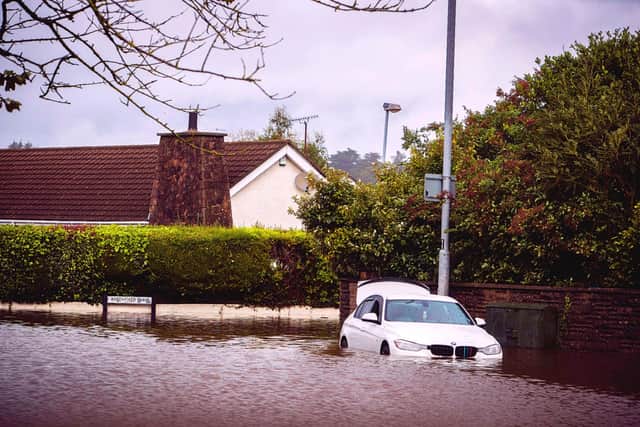 Flooding in Newcastle, Co Down, in 2020