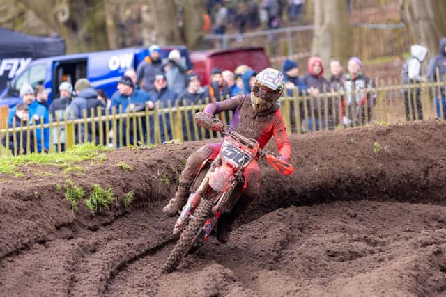 Ballyclare’s Martin Barr competed in his first race on the Apico Honda at Hawkstone Park