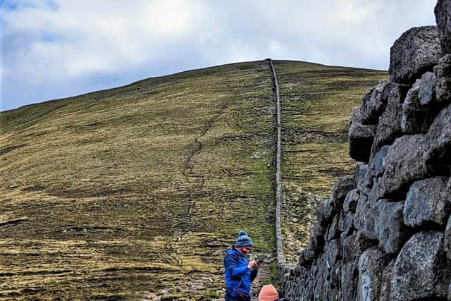 Mourne Wall climbing up Donard