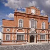 Newry Theatre: The new approved white brick design.