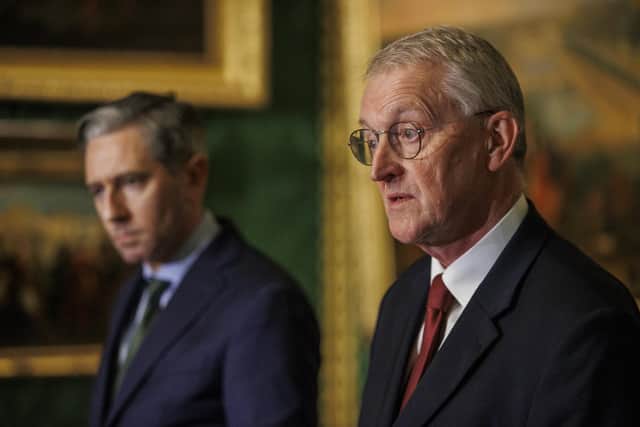 Northern Ireland Secretary Hilary Benn (right) described the measures as "reasonable and fair provisions" for those who "put their lives on the line to serve the state”. Pic: Liam McBurney/PA Wire