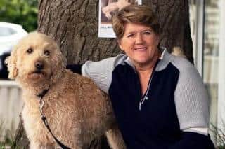 Clare Balding with her beloved Archie (Image credit: Channel 5)