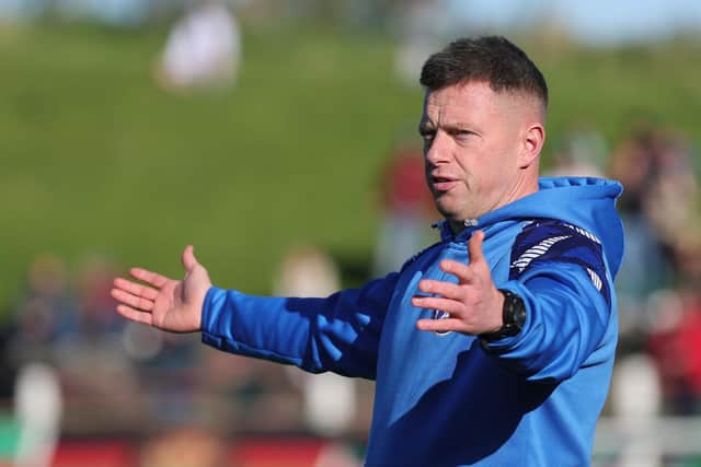 Limavady United manager Paul Owens. (Photo by David Maginnis/Pacemaker Press)