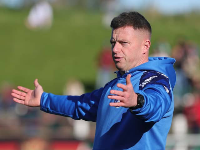 Limavady United manager Paul Owens. (Photo by David Maginnis/Pacemaker Press)