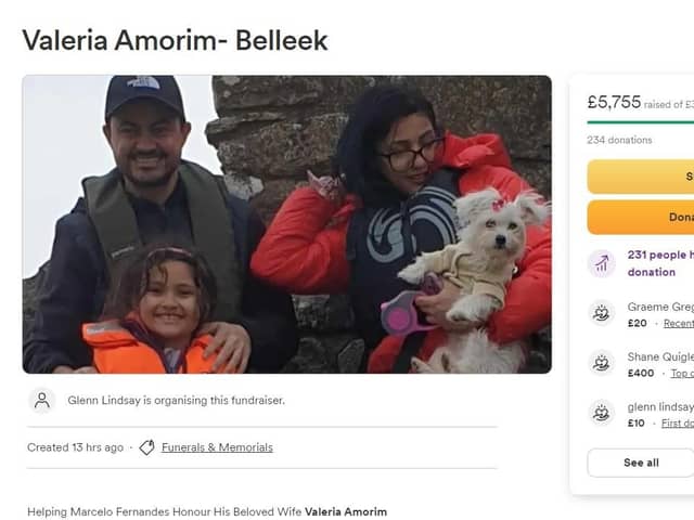 Go Fund Me appeal for Valeria Amorim