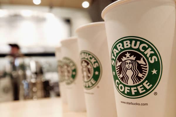 Starbucks coffee cups (Photo by Stephen Chernin/Getty Images)