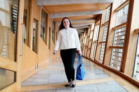 SNP's Kate Forbes arrives at the main chamber for the vote for the new First Minister at the Scottish Parliament in Edinburgh yesterday.  Her leadership campaign was characterised by transparency. She made it clear that political success does not trump her values. Photo: Jane Barlow/PA