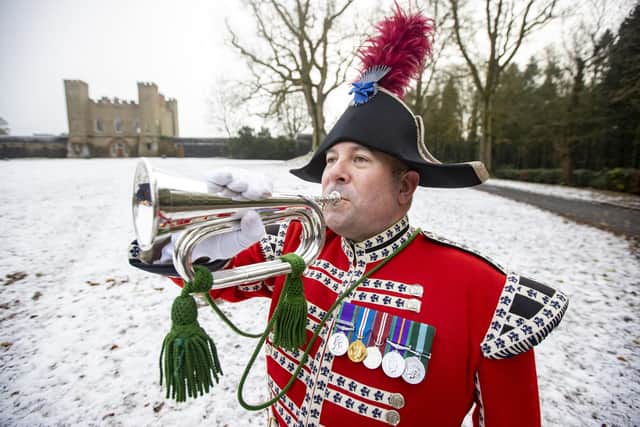 Hillsborough Fort Guard Bugler Andrew Carlisle. Picture: Liam McBurney/PA Wire