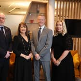 NI Chamber welcomes new board members. Pictured are Fiacre O’Donnell, sustainability director, Vidrala, Ann McGregor, chief executive, NI Chamber, Cathal Geoghegan, vice-president, NI Chamber and Cat McCusker, regional market leader, PwC Northern Ireland