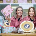 Owners of Ooh & Aah Cookies, Ruth Armstrong and Barbara-Anne Mc Mullan are joined by members of their growing team as the Ballyclare-based bakery that creates freshly-baked personalised letterbox cookies announces it has experienced a 100% increase in business and created four new jobs after finding success on TikTok, utilising the platform to create a seven-figure sales channel. Credit: PressEye.com