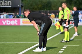 Glentoran manager Declan Devine during Saturday's defeat. PIC: Inpho/Stephen Hamilton