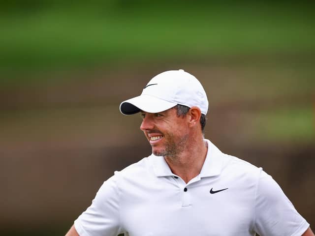 Northern Ireland's Rory McIlroy after making an eagle on the seventh hole during the first round of the Wells Fargo Championship at Quail Hollow Country Club. (Photo by Jared C. Tilton/Getty Images)