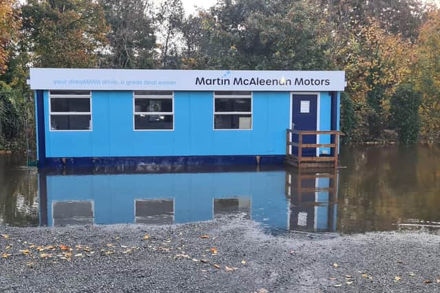 Martin McAleenan Motors in Banbridge has been hit by flooding - but thankfully they were able to remove all their stock before any of it was damaged.