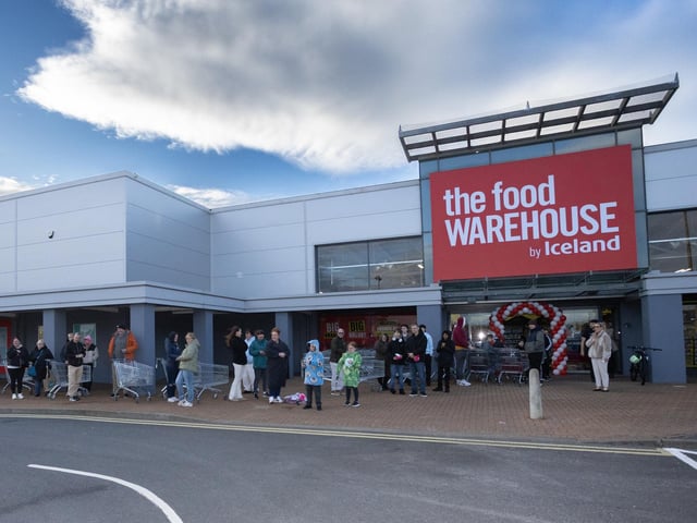 It was an early start for shoppers in Bangor, with people beginning to queue from as early as 5.10am ahead of The Food Warehouse’s grand opening