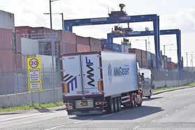 Freight lorries at Belfast docks. Red and green lanes at NI ports as part of the Windsor Framework are adding extra bureaucracy and costs to businesses, writes Dr Esmond Birnie