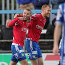 Linfield's Kirk Millar celebrates his goal during today's game at Newry Showgrounds, Newry. Photo by David Maginnis/Pacemaker Press