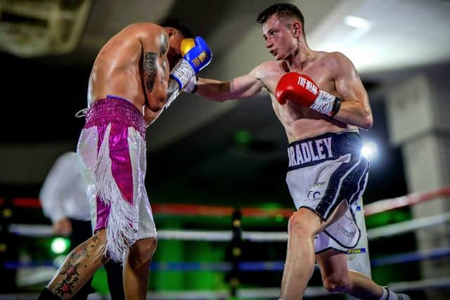 Callum Bradley in action against Darwing Martinez