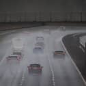 The weather suggest possible spray and flooding on roads probably making journey times longer