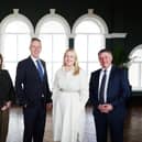 IoD NI representatives Heather White, nations manager; John Hansen, incoming chair Kirsty McManus, nations director and Gordon Millian, outgoing chair