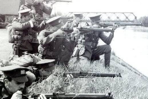 BEF riflemen at the Battle of Mons on August 23 1914, the first major British engagement of the Great War