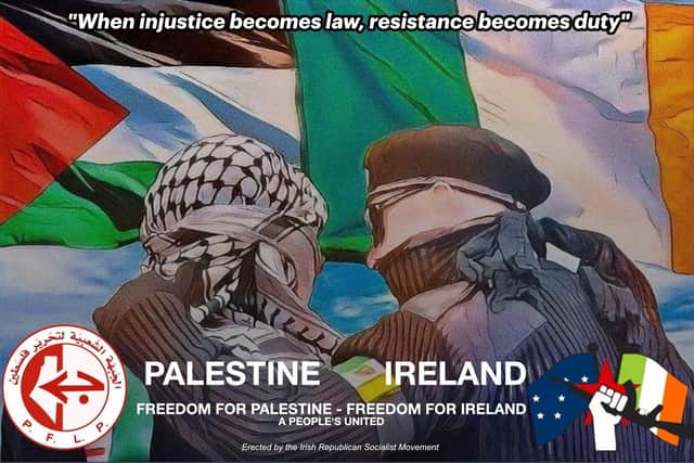 An image circulated by the IRSP recently about one of its new murals on the Falls Road