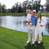Rory McIlroy with his wife Erica Stoll and daughter Poppy at Augusta National ahead of the Masters