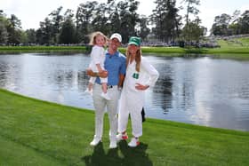 Rory McIlroy with his wife Erica Stoll and daughter Poppy at Augusta National ahead of the Masters
