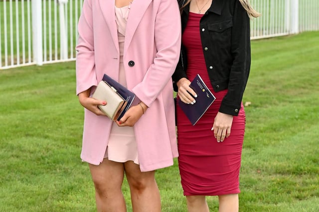 Press Eye - Belfast - Northern Ireland - 26th September 2022 - Molson Coors Race Day at Down Royal Racecourse - Catherine OConnor and Emma MacNeill  pictured at Down Royal.