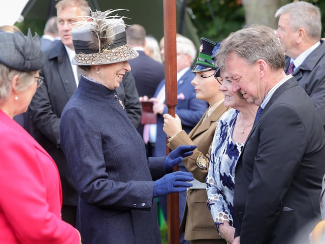 Princess Royal attends the garden party at Hillsborough Castle, Co. Down.