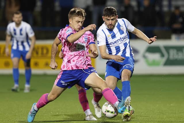 Dean Jarvis (right) netted the last time Coleraine hosted Newry City in the Danske Bank Premiership