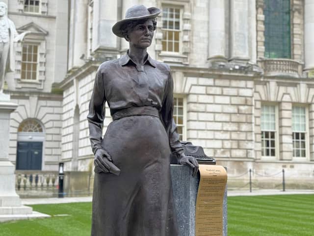 Winifred Carney statue at Belfast City Hall
