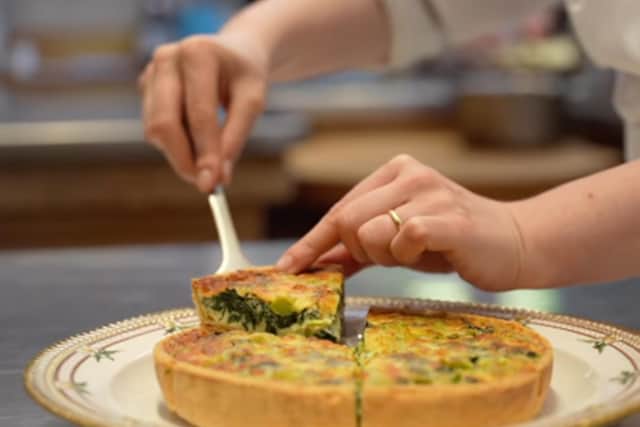 Chosen personally by Their Majesties, The King and The Queen Consort have shared a recipe in celebration of the upcoming Coronation Big Lunches taking place up and down the country. Coronation Quiche features tarragon, broad beans and spinach