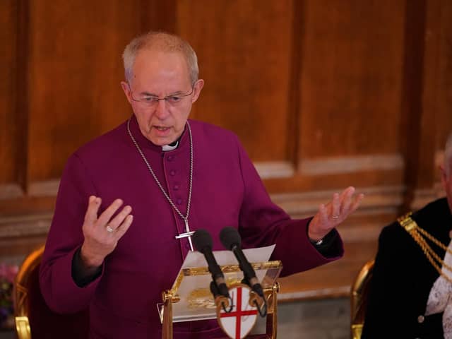 The Archbishop of Canterbury Justin Welby at the annual Lord Mayor's Banquet at the Guildhall in central London. The Archbishop will use his Christmas Day sermon to highlight the suffering of children caught up in the Israel-Hamas war.Picture: Yui Mok/PA Wire
