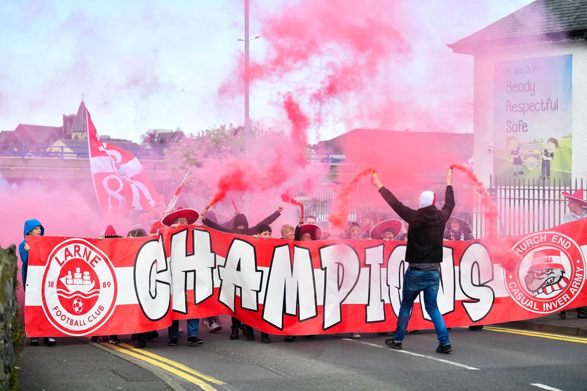 GALLERY: Larne fans get Premiership title party started as Inver Reds prepare to lift second consecutive league crown