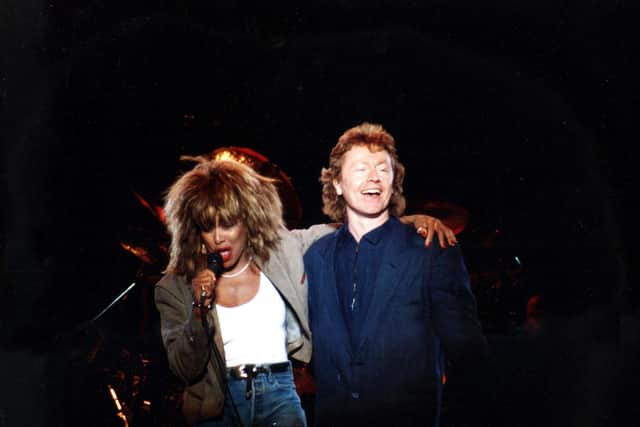 Paul Brady with the late Tina Turner at the RDS, Dublin, 1987