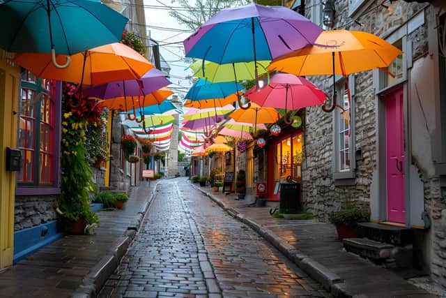Colourful umbrella's
