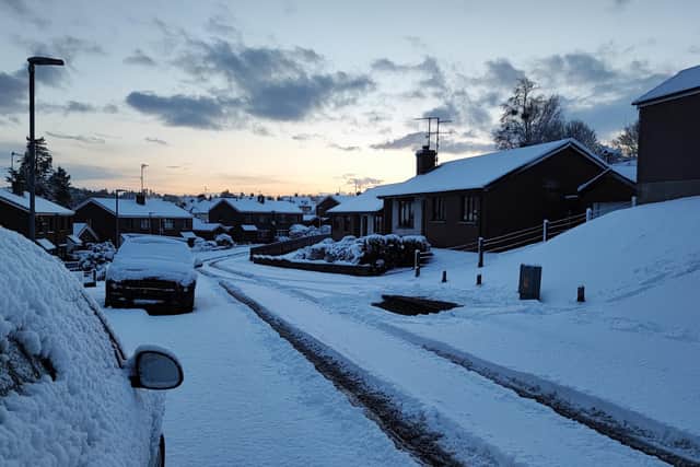 A snowy scene in Dromore, Co, Down, this morning (Friday, March 10, 2023)