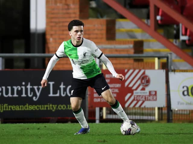 Northern Ireland youth international Kieran Morrison on show for Liverpool under 18s. (Photo by Jess Hornby/Getty Images)