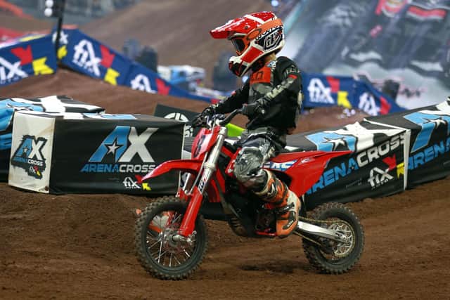 Max Jones from Kesh finished fifth in the AX E5 Electric bike class in the final round of the 2023 UK Arenacross championship in London