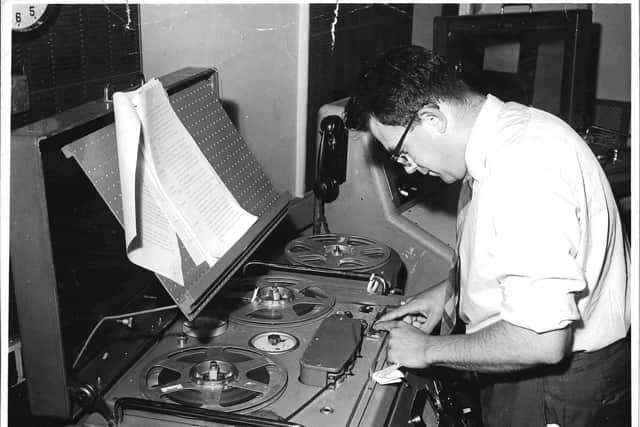 A young Brian Willis in 1963 working as a technical operator for the BBC