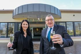 Pictured announcing the £1.7m investment programme at the Roe Park Resort are Sinead McNicholl, sales and marketing manager and George Graham, general manager