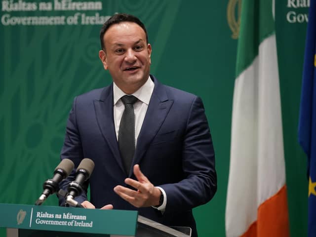 Taoiseach Leo Varadkar speaking at Government Buildings, Dublin. Photo: Niall Carson/PA Wire